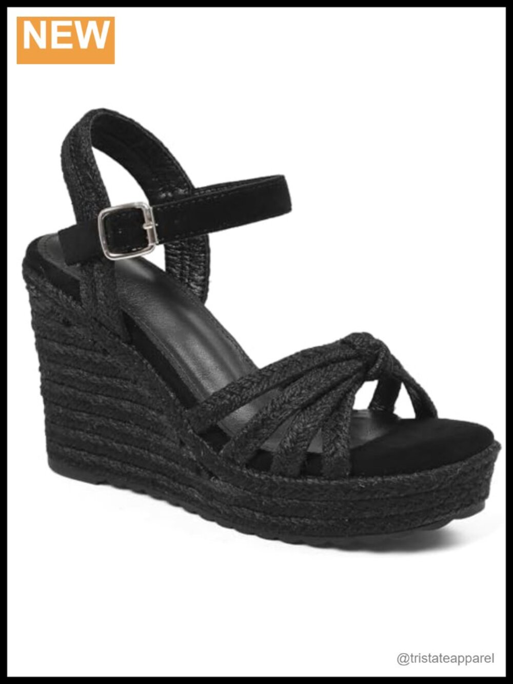 Linen Straw Espadrille Wedge Sandals Open Toe Platform Ankle Strap